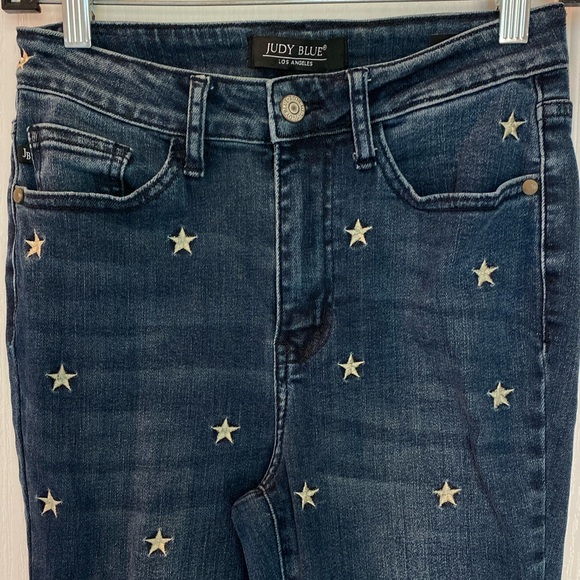 Judy Blue Star Embroidered Super Flare Jeans - Picture 9 of 12